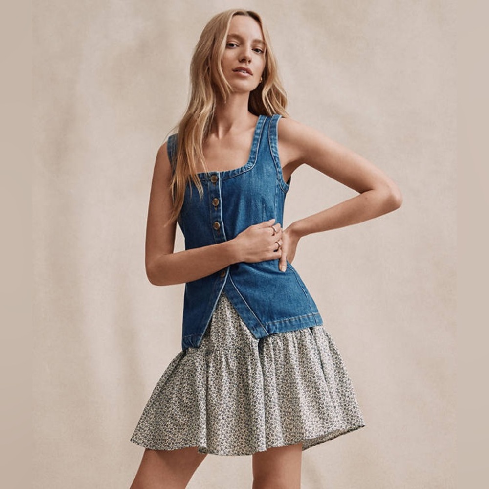 ✨NWT~LOFT Garden Ruffle Mini Skirt✨